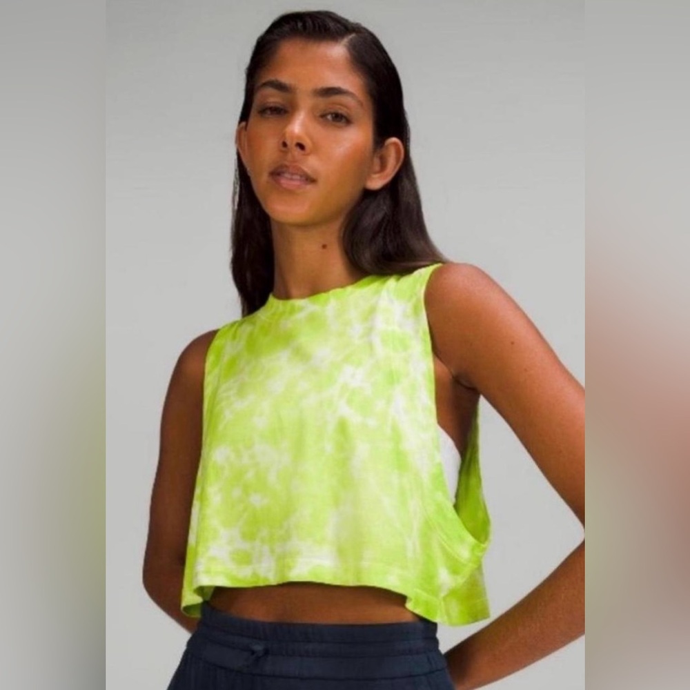 Lululemon Athletica Yellow Tie-Dye Muscle Tee